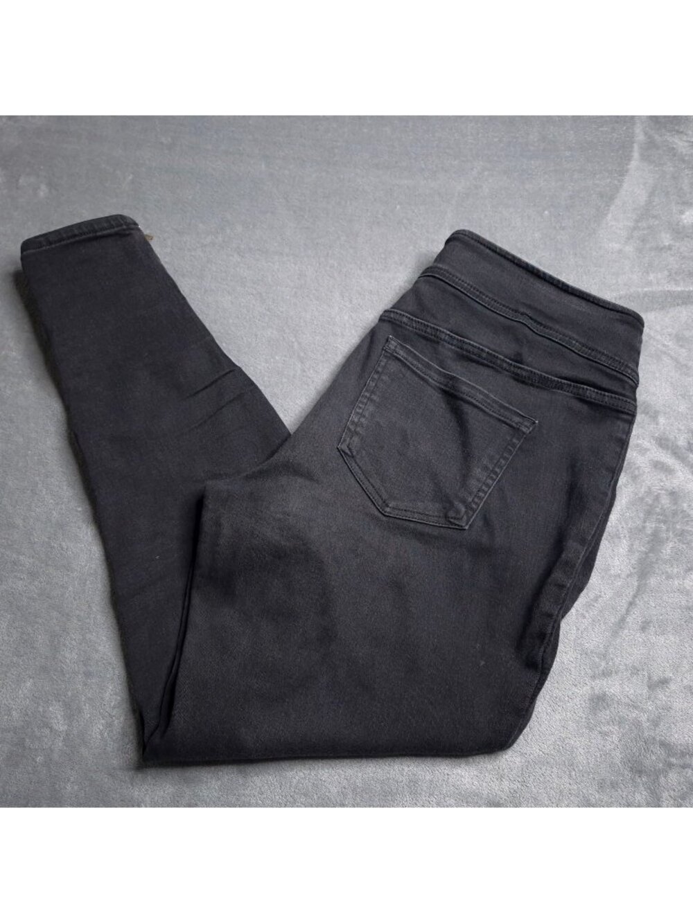 INC International Concepts Skinny Jeans 14 Black High Rise Gold Zipper